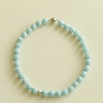Aquamarine Stone Beaded Necklace gembea jewelry