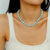 Aquamarine Stone Beaded Necklace gembea jewelry