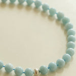 Aquamarine Stone Beaded Necklace gembea jewelry