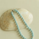 Aquamarine Stone Beaded Necklace gembea jewelry