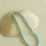 Aquamarine Stone Beaded Necklace gembea jewelry