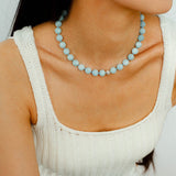 Aquamarine Stone Beaded Necklace gembea jewelry