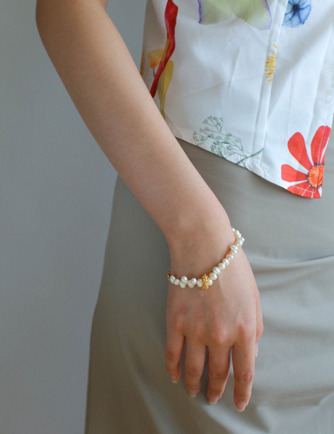 Asymmetrical Freshwater Pearl Bracelet