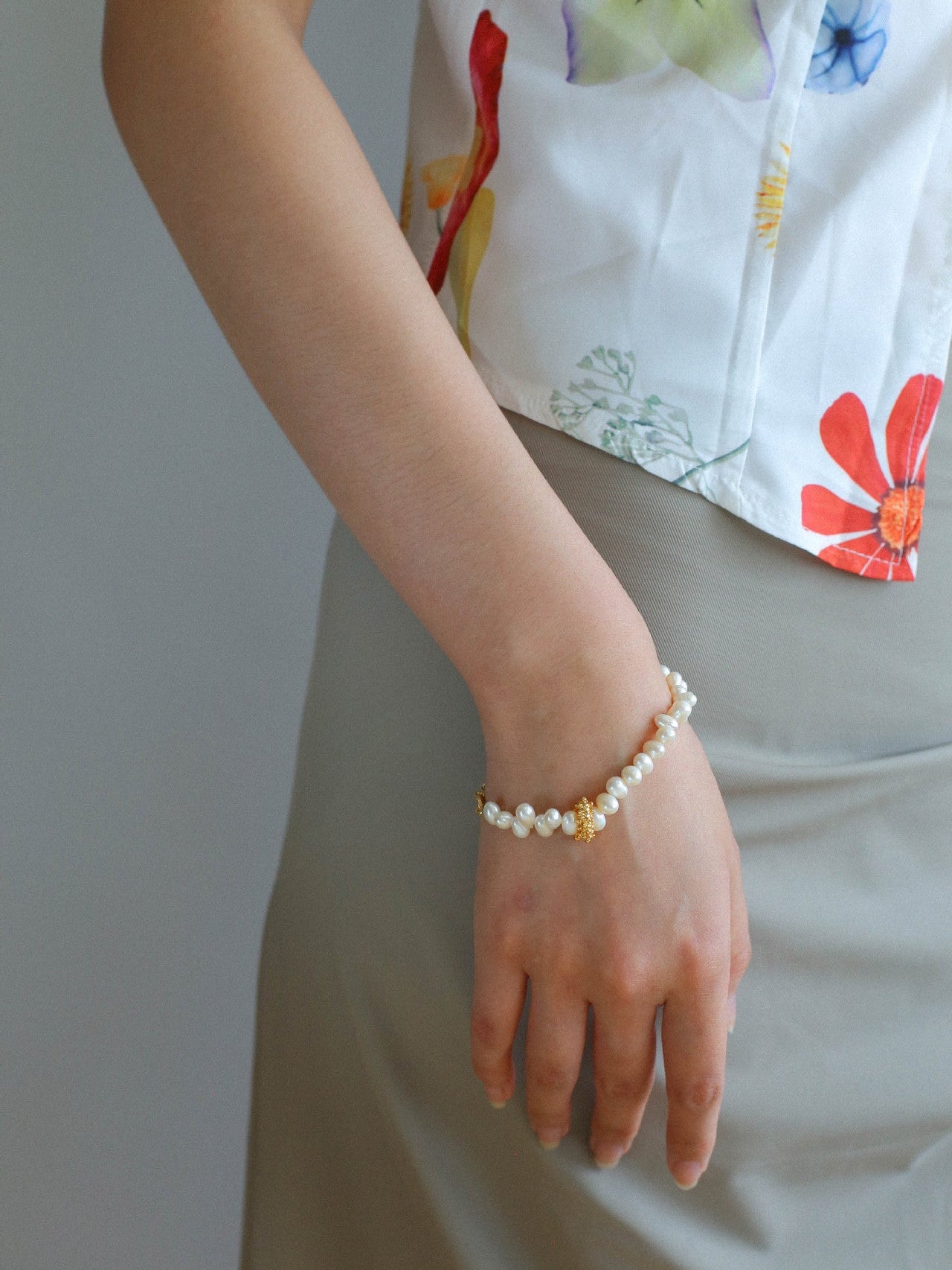 Asymmetrical Freshwater Pearl Bracelet