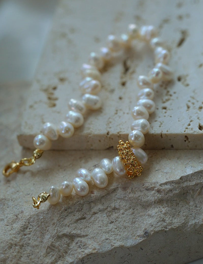 Asymmetrical Freshwater Pearl Bracelet