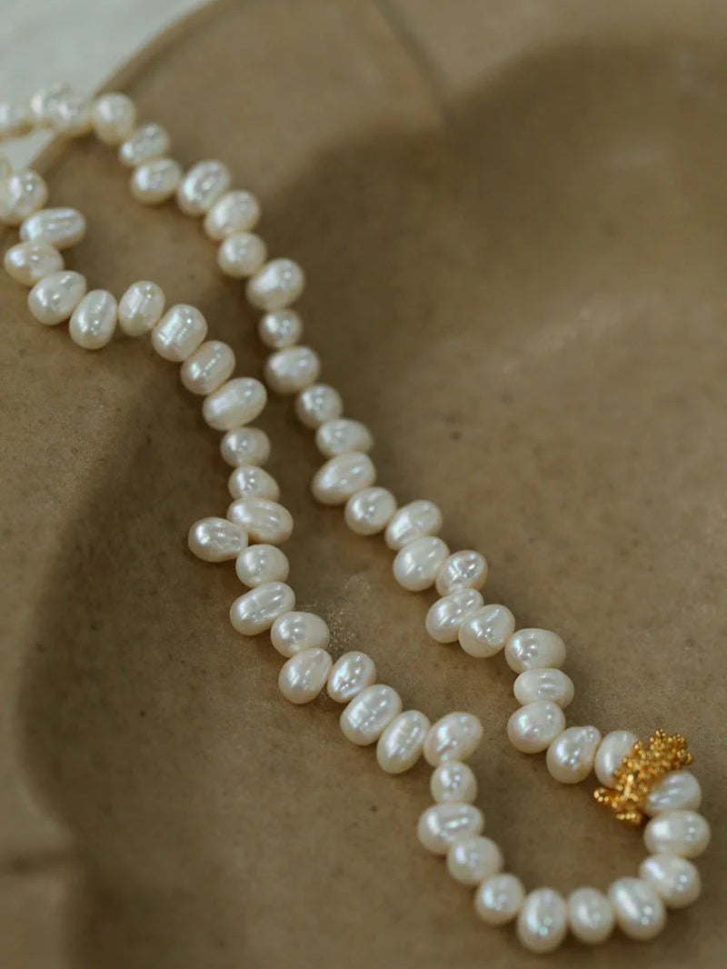 Asymmetrical Freshwater Pearl Necklace gembea jewelry
