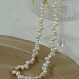 Asymmetrical Freshwater Pearl Necklace gembea jewelry