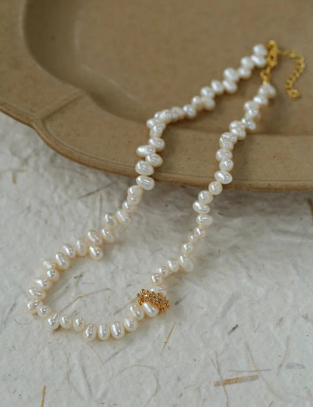 Asymmetrical Freshwater Pearl Necklace gembea jewelry