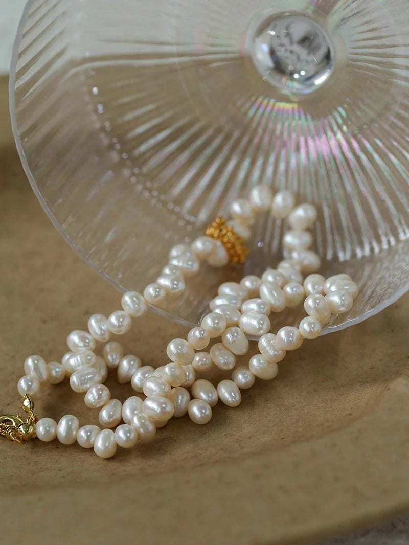Asymmetrical Freshwater Pearl Necklace gembea jewelry
