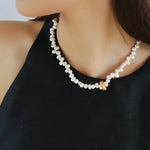 Asymmetrical Freshwater Pearl Necklace gembea jewelry