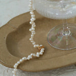 Asymmetrical Freshwater Pearl Necklace gembea jewelry