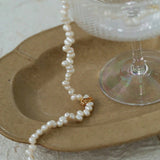 Asymmetrical Freshwater Pearl Necklace gembea jewelry