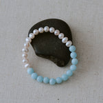 Azure Whisper Aquamarine Freshwater Pearl Bracelet gembea jewelry