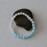 Azure Whisper Aquamarine Freshwater Pearl Bracelet gembea jewelry