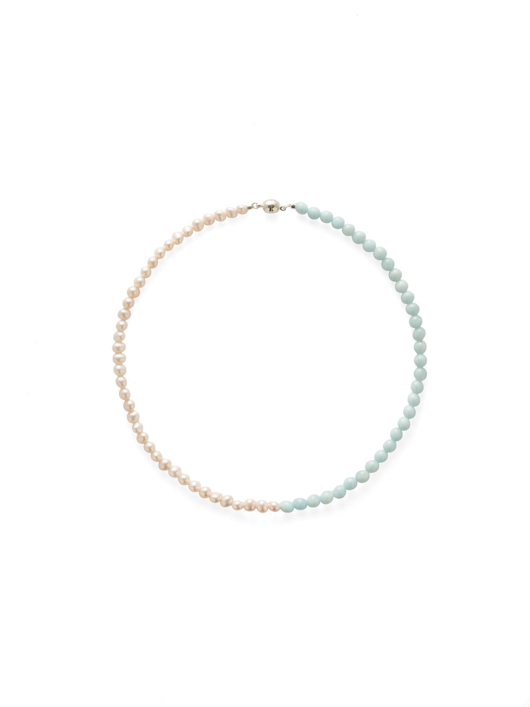 Azure Whisper Aquamarine Freshwater Pearl Necklace gembea jewelry