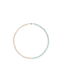 Azure Whisper Aquamarine Freshwater Pearl Necklace gembea jewelry