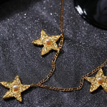 Dazzling Three Stars Necklace Gold Silver