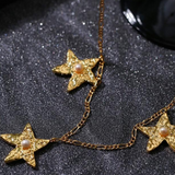 Dazzling Three Stars Necklace Gold Silver