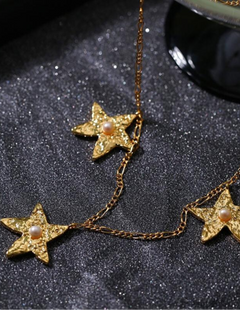 Dazzling Three Stars Necklace Gold Silver