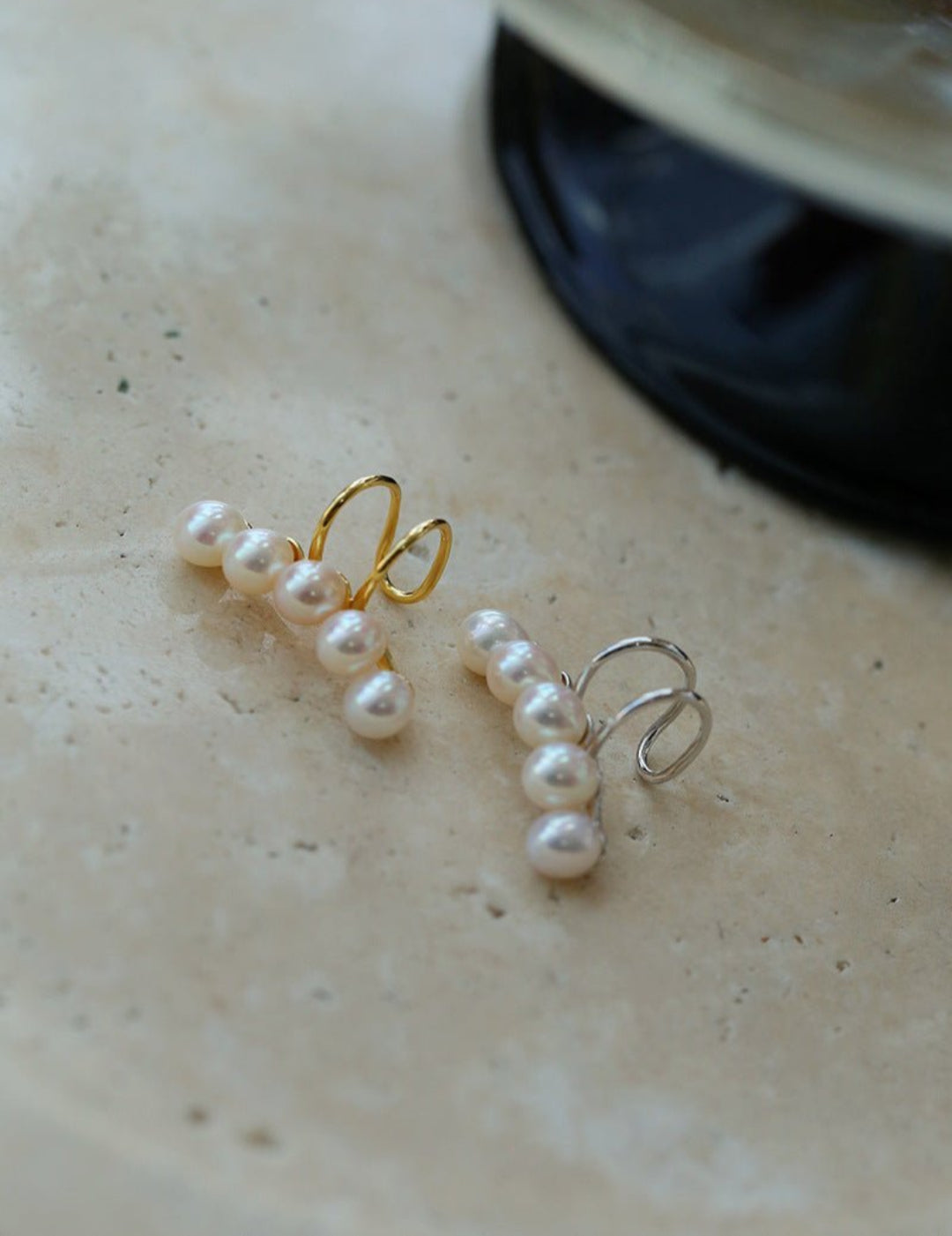 Balance Beam Freshwater Pearl Single Ear Clip gembea jewelry