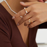 Gembea Jewelry Balance Beam Pearl Ring