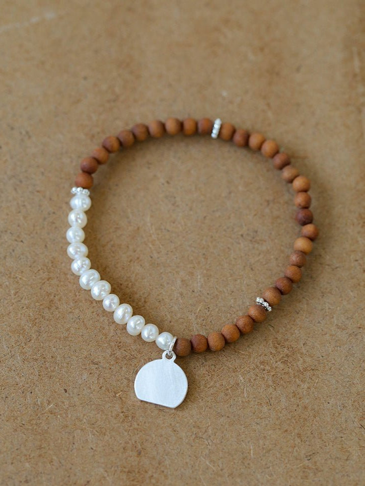 Barbie Sandalwood Pearl Stretch Bracelet gembea jewelry
