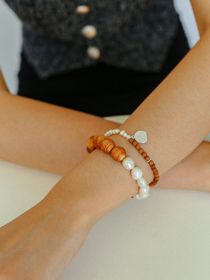 Barbie Sandalwood Pearl Stretch Bracelet gembea jewelry