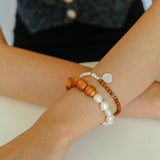 Barbie Sandalwood Pearl Stretch Bracelet gembea jewelry