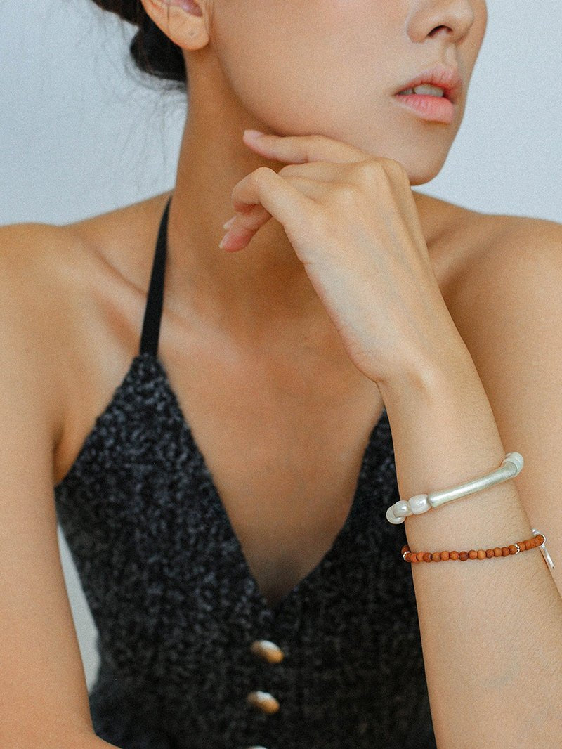 Barbie Sandalwood Pearl Stretch Bracelet gembea jewelry