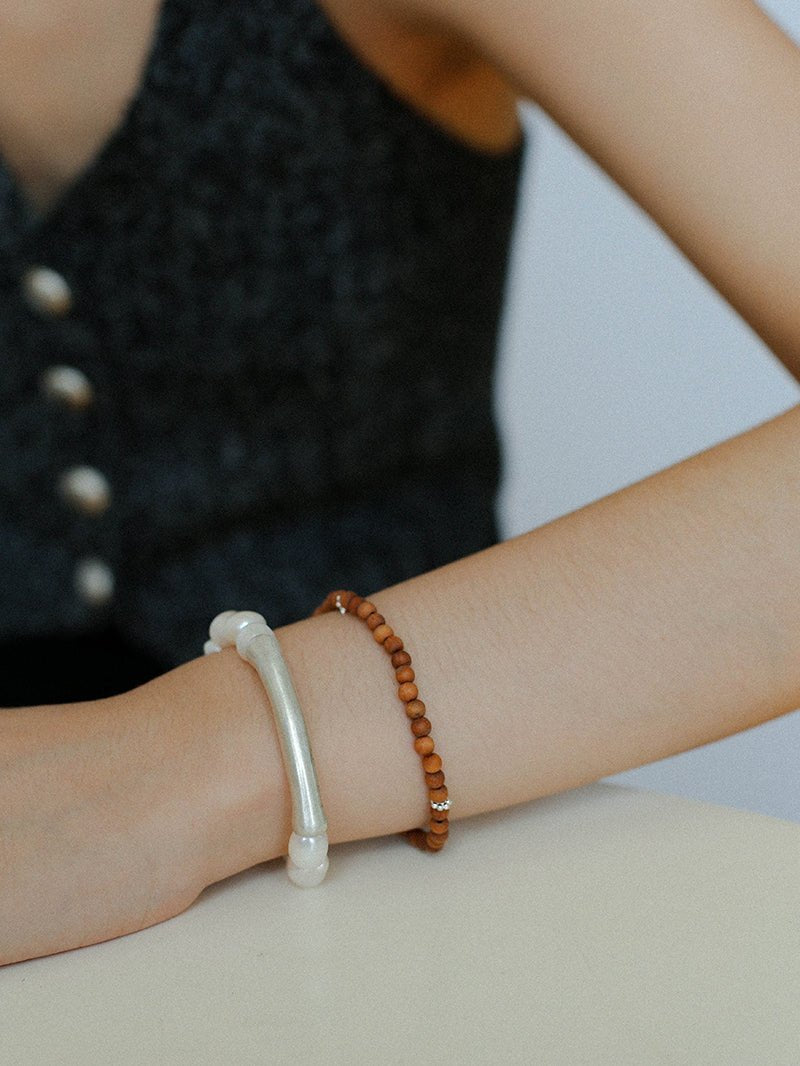 Barbie Sandalwood Pearl Stretch Bracelet gembea jewelry