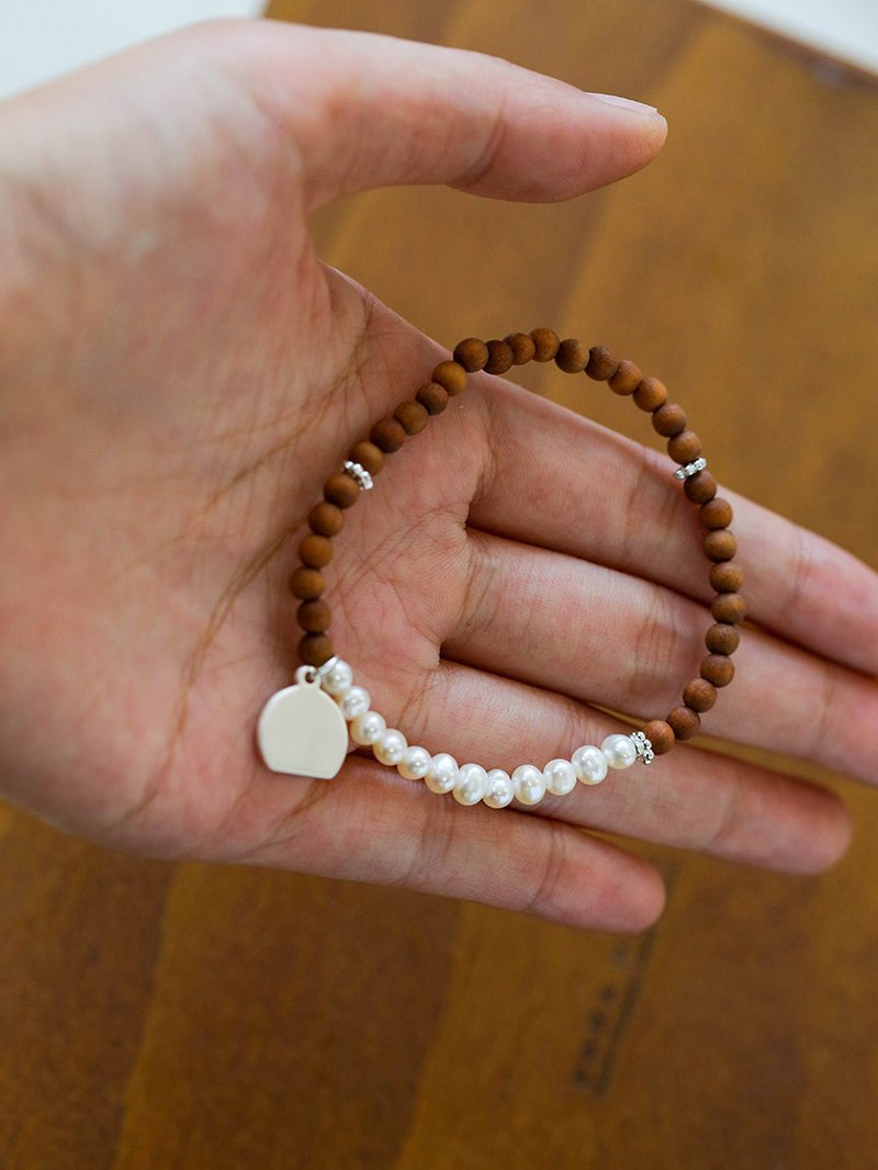 Barbie Sandalwood Pearl Stretch Bracelet gembea jewelry