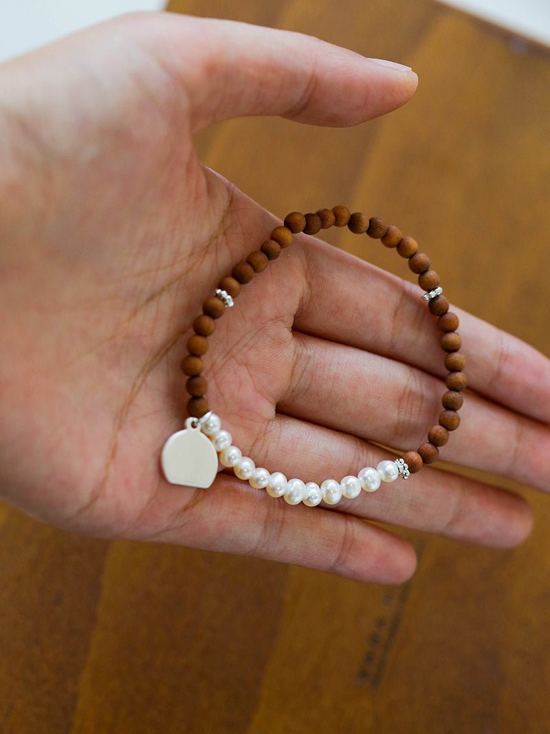 Barbie Sandalwood Pearl Stretch Bracelet gembea jewelry