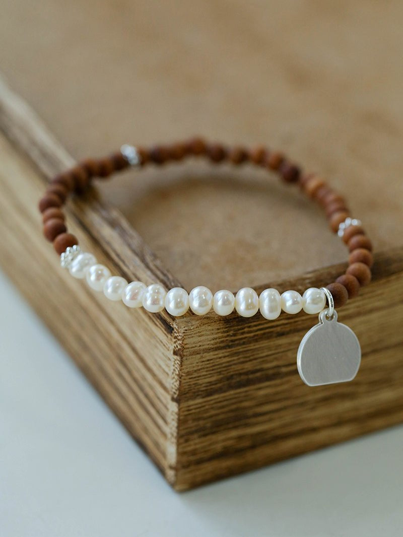 Barbie Sandalwood Pearl Stretch Bracelet gembea jewelry