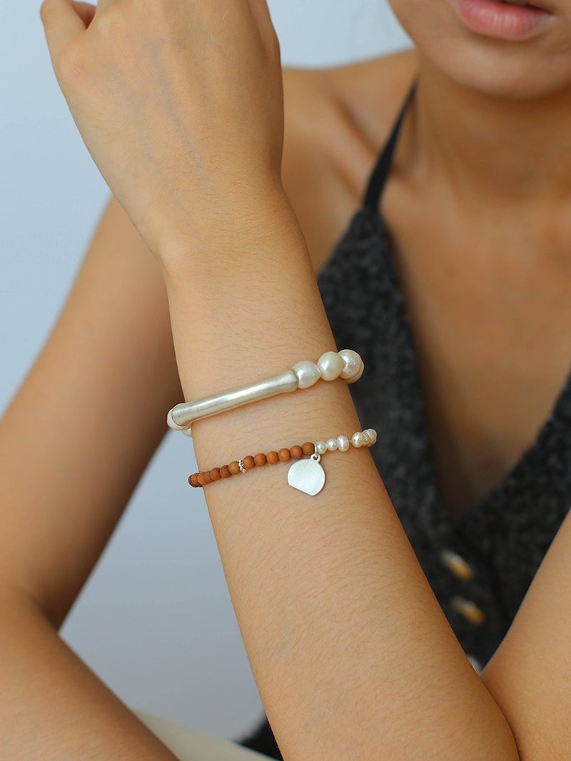 Barbie Sandalwood Pearl Stretch Bracelet gembea jewelry