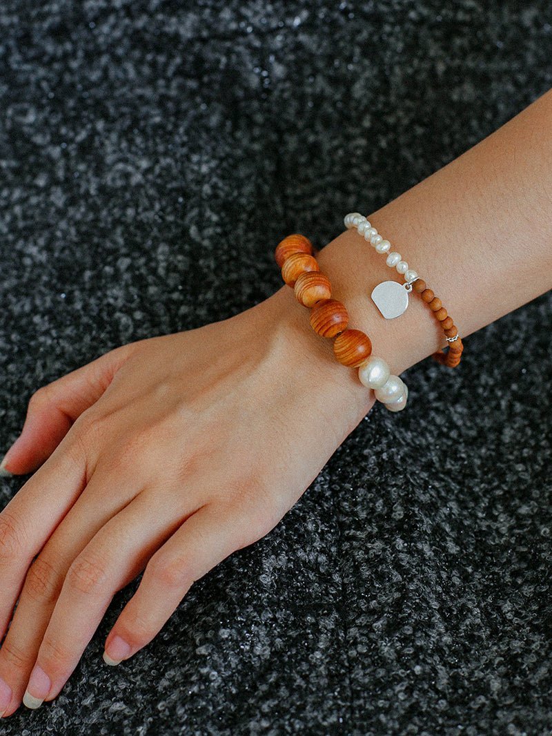 Barbie Sandalwood Pearl Stretch Bracelet gembea jewelry