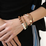 Barbie Sandalwood Pearl Stretch Bracelet gembea jewelry