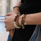 Barbie Sandalwood Pearl Stretch Bracelet gembea jewelry
