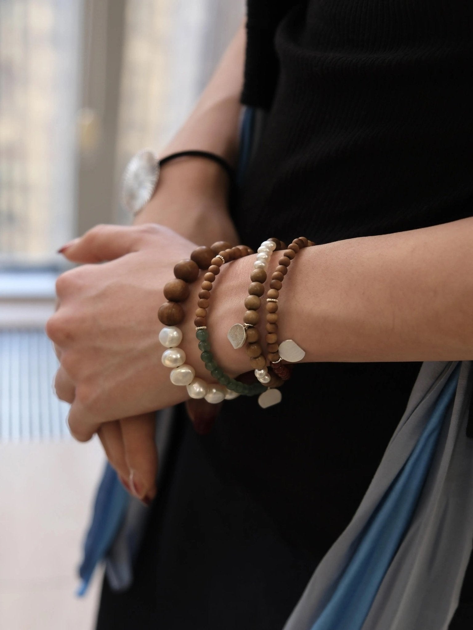 Barbie Sandalwood Pearl Stretch Bracelet gembea jewelry