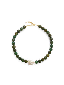 Baroque Pearl African Turquoise Beaded Necklace gembea jewelry