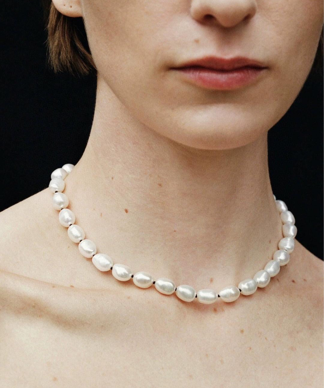 Baroque Rice Pearl Beaded Necklace - Gembea Jewelry