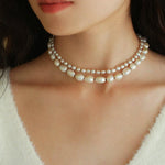Baroque Rice Pearl Beaded Necklace - Gembea Jewelry