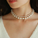 Baroque Rice Pearl Beaded Necklace - Gembea Jewelry