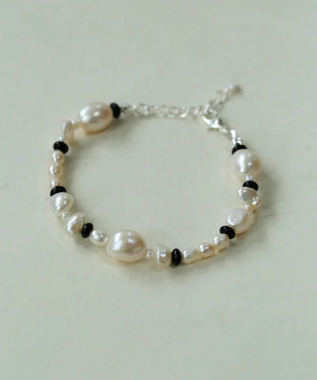 Baroque Pearl Black Agate Beaded Bracelet gembea jewelry