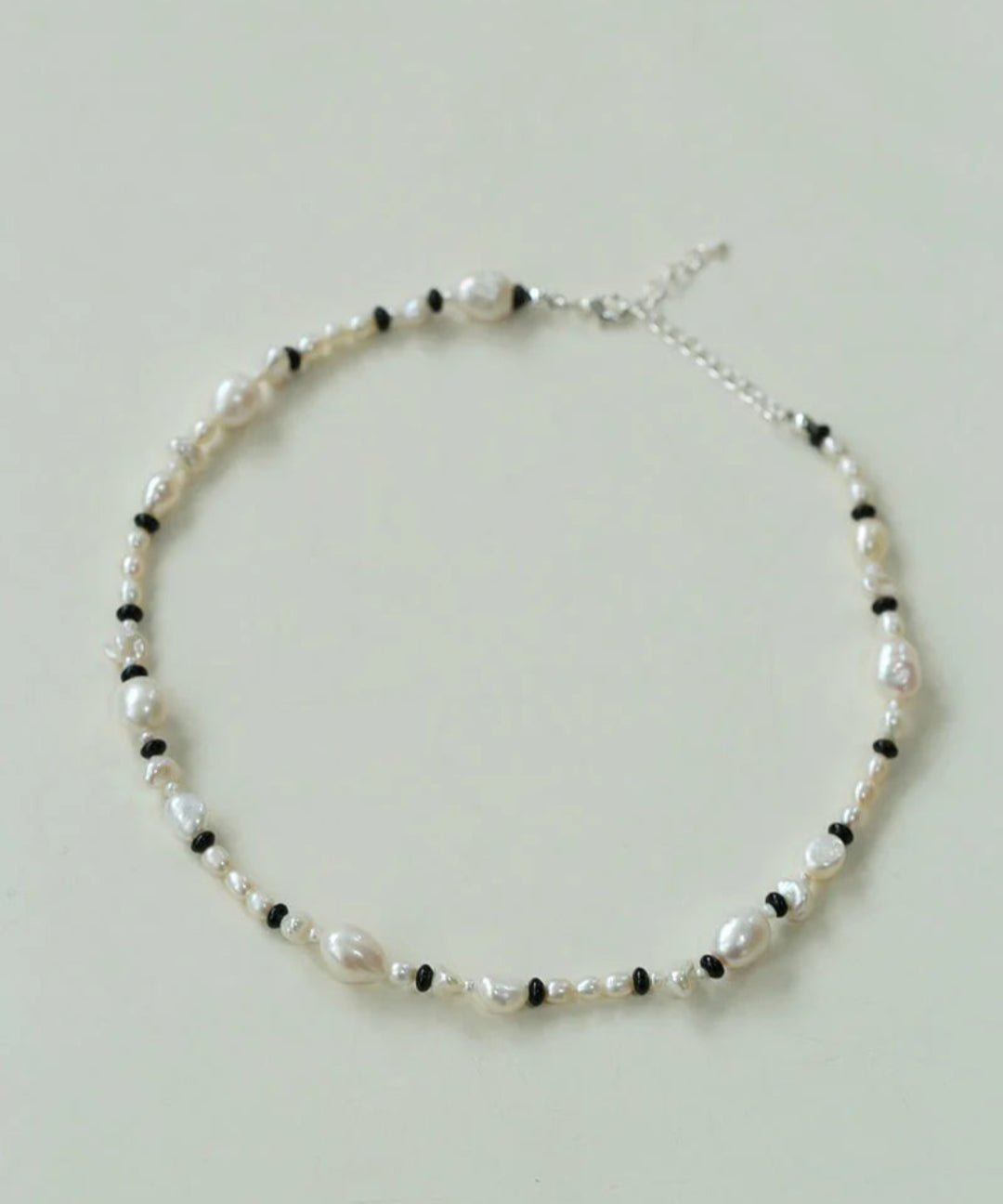 Baroque Pearl Black Agate Beaded Necklace Gembea Jewelry