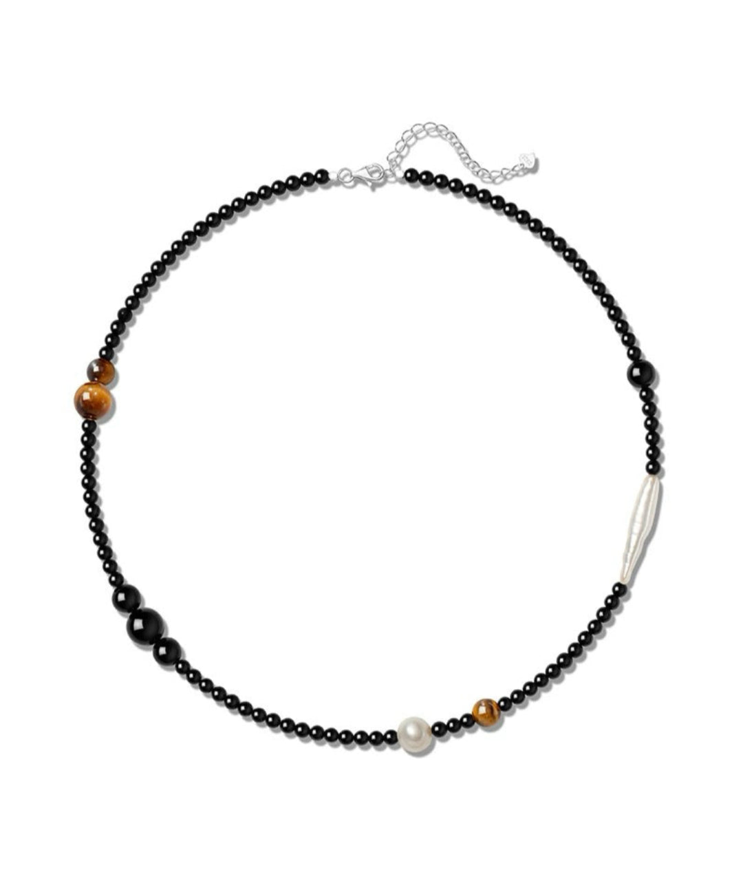 Baroque Pearl Black Agate Necklace gembea jewelry