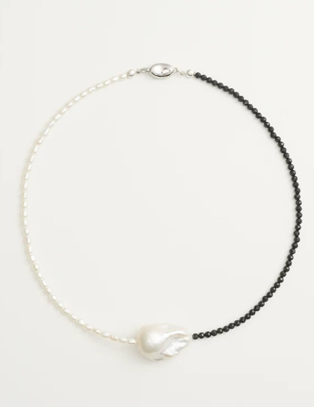 Baroque Pearl Black Spinel Necklace gembea jewelry