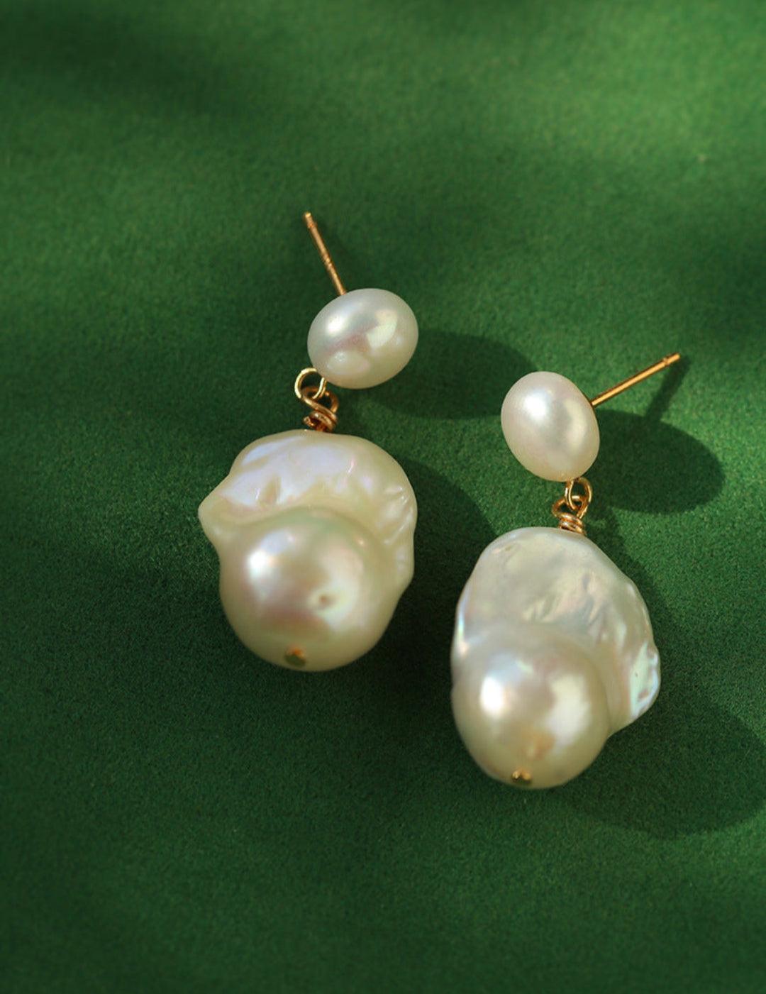 Baroque Pearl Drop Earrings - Gembea Jewelry
