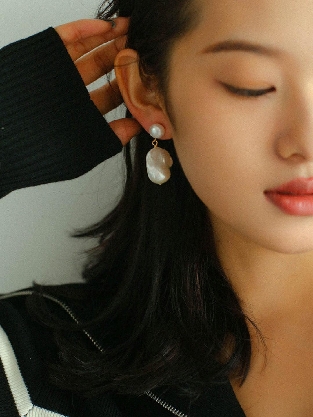 Baroque Pearl Drop Earrings - Gembea Jewelry