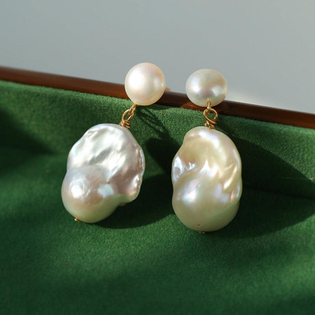 Baroque Pearl Drop Earrings - Gembea Jewelry