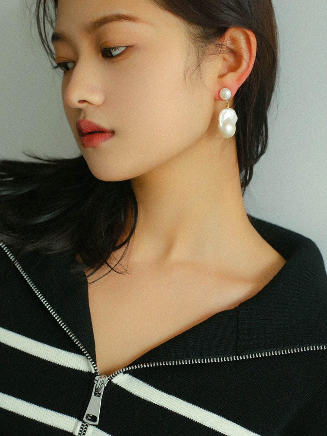 Baroque Pearl Drop Earrings - Gembea Jewelry